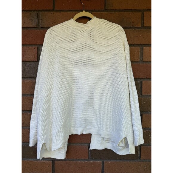 Marine Layer Womens Large White Open Knit Long Sleeves Catalina Cardigan Sweater - Picture 2 of 16